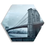 Schilderij Brooklyn Bridge New York Zwart Wit Hexagon Template Hexagon1 Steden 28 1