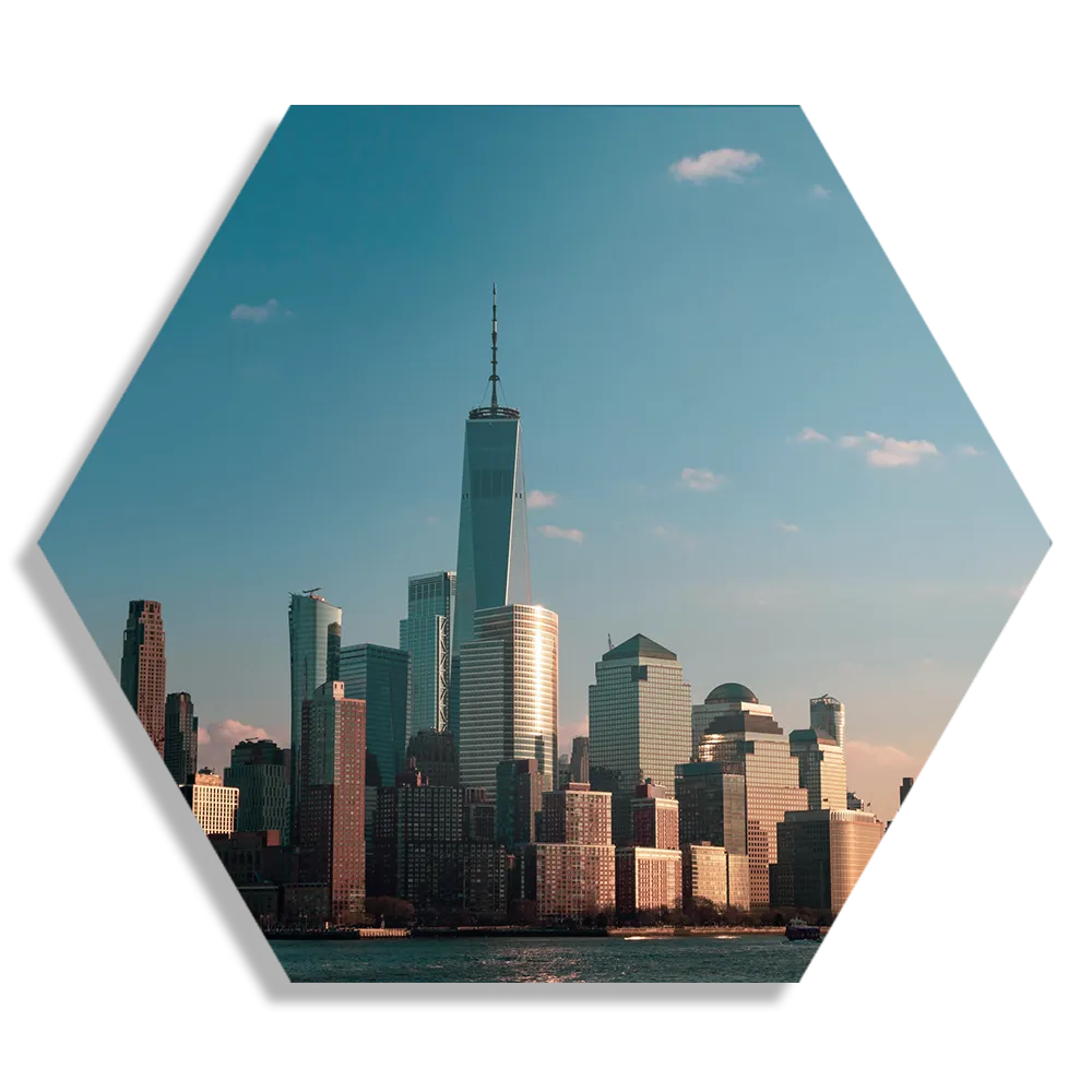 Schilderij New York Gebouwen Skyline Hexagon Template Hexagon1 Steden 36 1