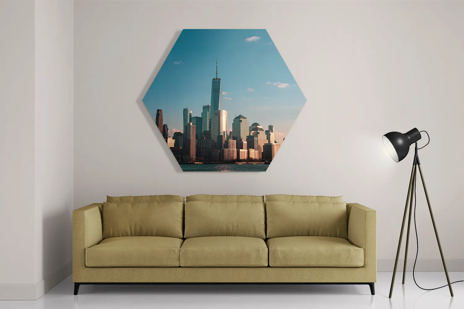 Schilderij New York Gebouwen Skyline Hexagon Template Hexagon1 Steden 36 2