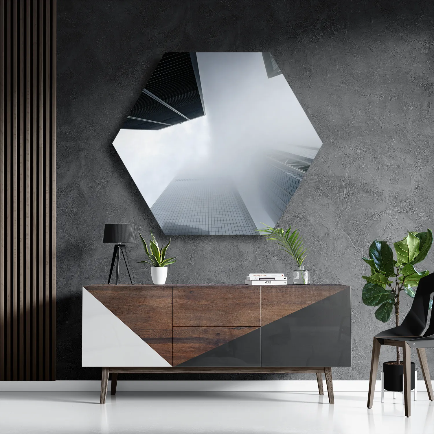 Schilderij New York Rain Print Hexagon Template Hexagon1 Steden 39 3