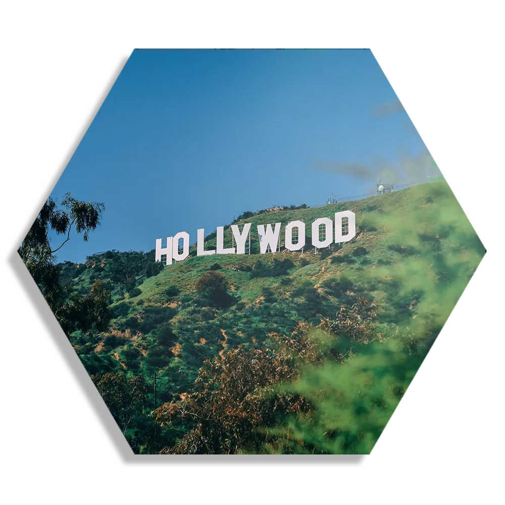 Schilderij Hollywood Letters Hexagon Template Hexagon1 Steden 40 1