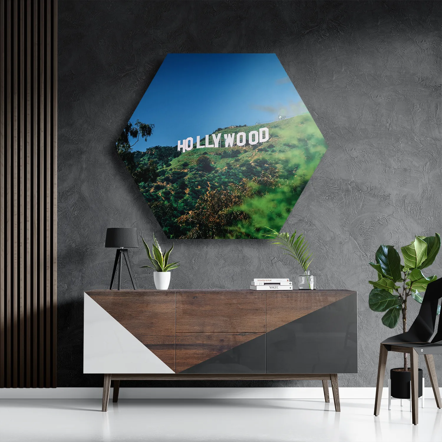 Schilderij Hollywood Letters Hexagon Template Hexagon1 Steden 40 3