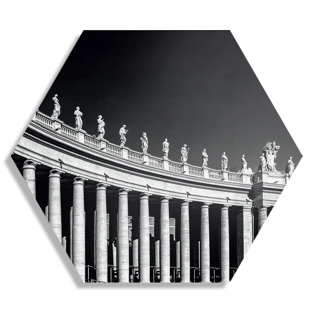 Schilderij De Zuilen van het Sint-Pietersplein Hexagon Template Hexagon1 Steden 42 1