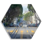 Schilderij San Francisco Tram Hexagon Template Hexagon1 Steden 44 1