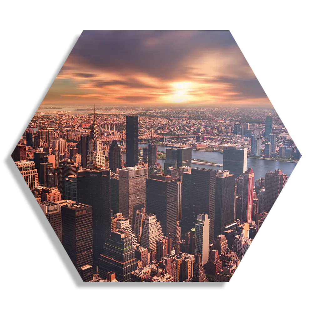 Schilderij New York Luchtfoto Hexagon Template Hexagon1 Steden 45 1