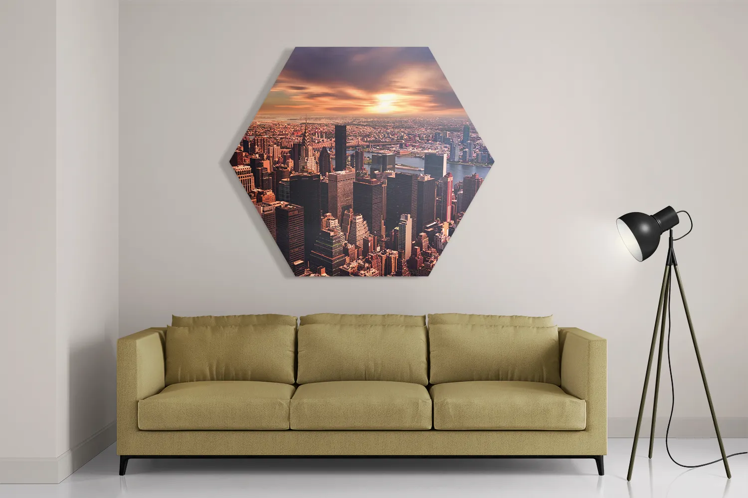 Schilderij New York Luchtfoto Hexagon Template Hexagon1 Steden 45 2