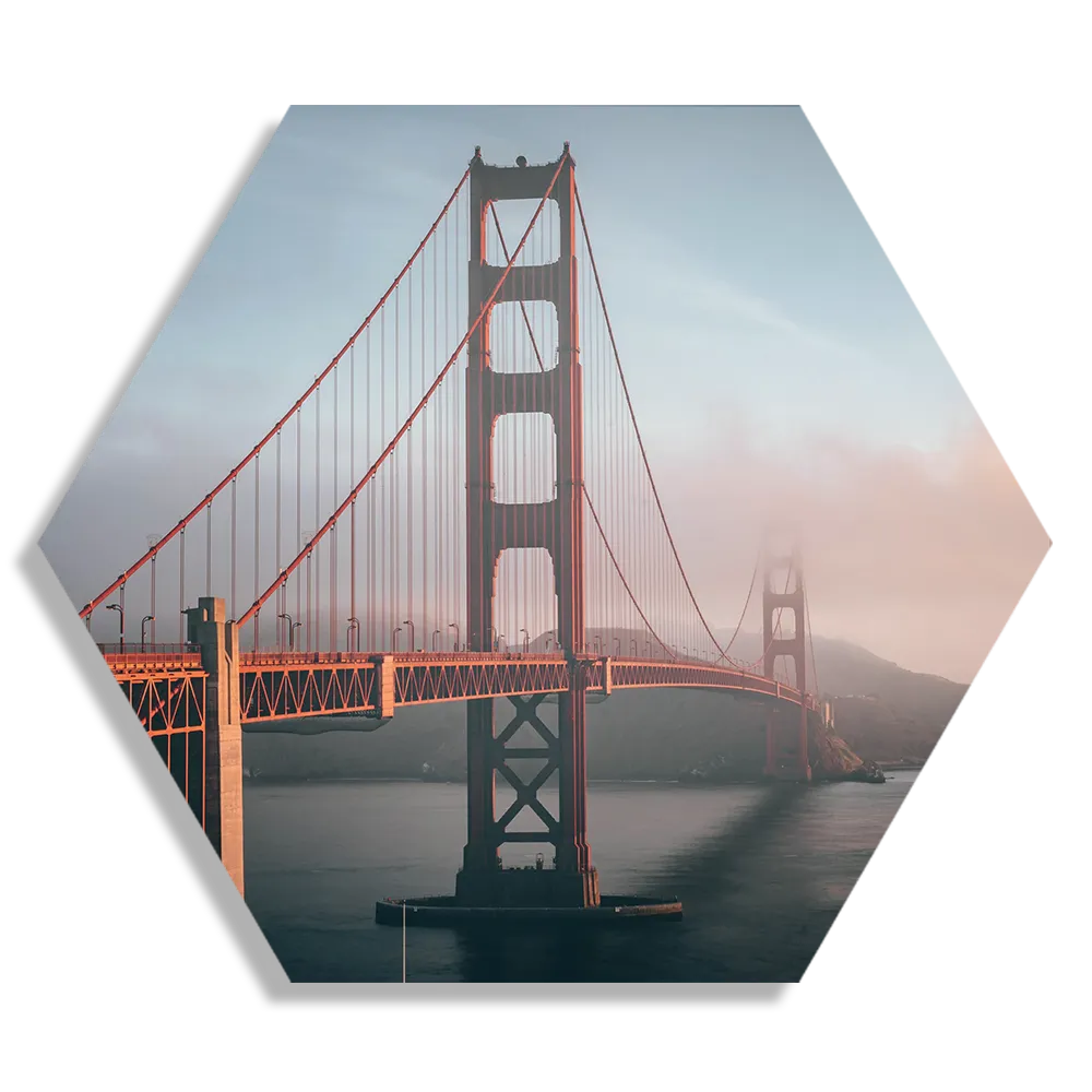 Schilderij Golden Gate Bridge San Francisco Hexagon Template Hexagon1 Steden 49 1