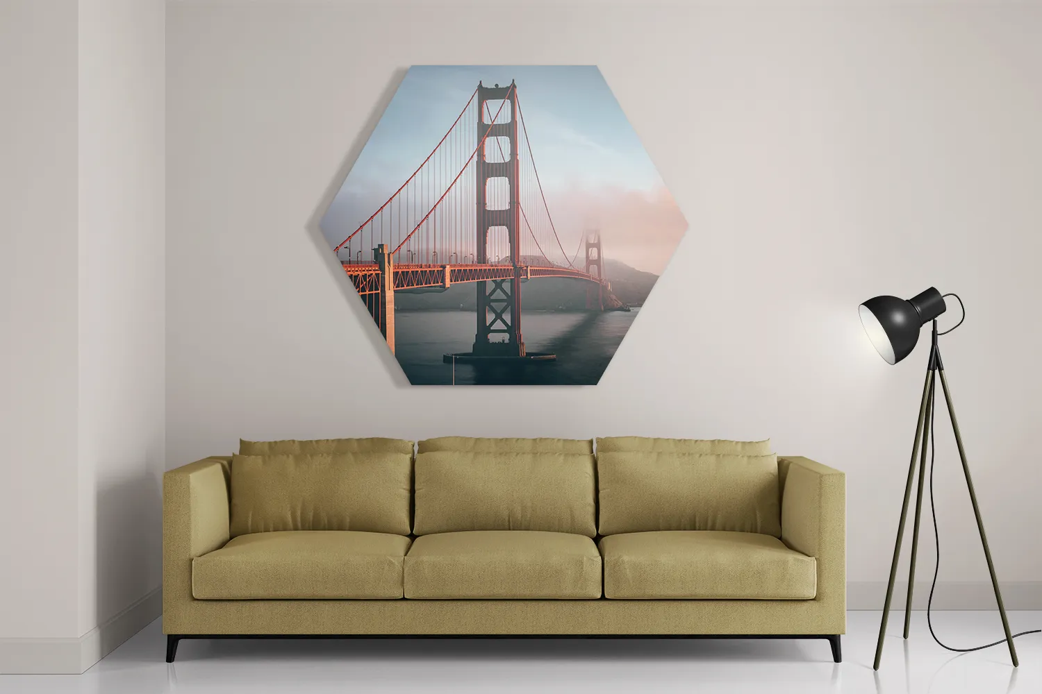 Schilderij Golden Gate Bridge San Francisco Hexagon Template Hexagon1 Steden 49 2