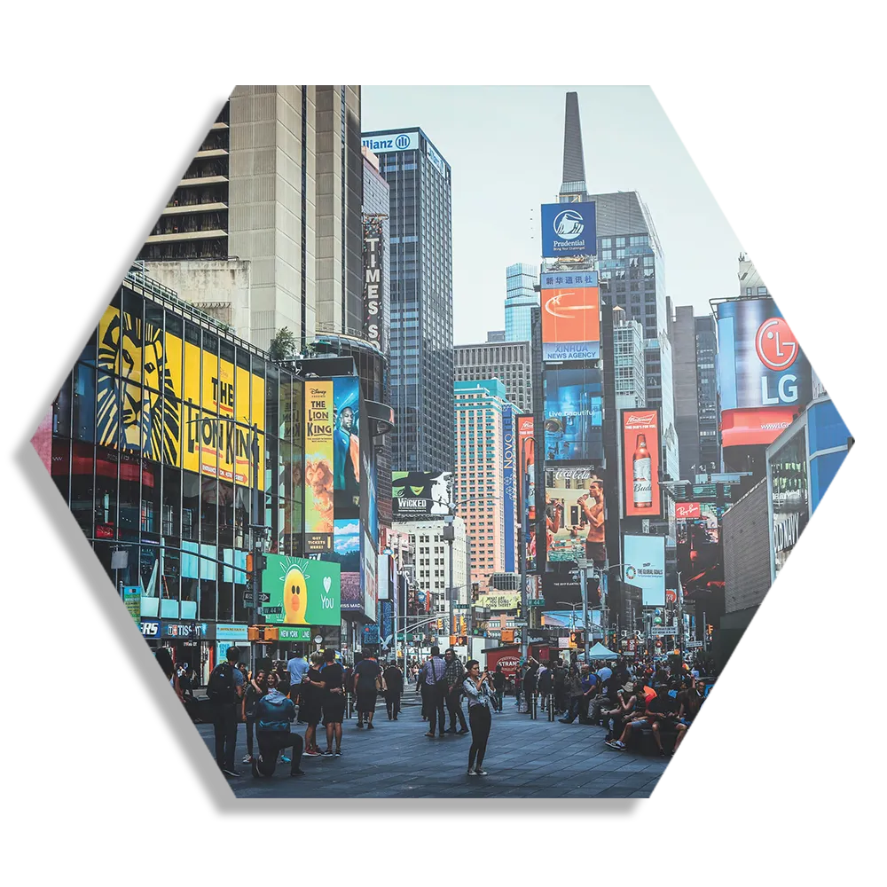 Schilderij Times Square New York Hexagon Template Hexagon1 Steden 51 1