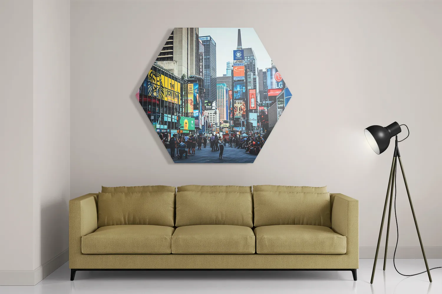 Schilderij Times Square New York Hexagon Template Hexagon1 Steden 51 2