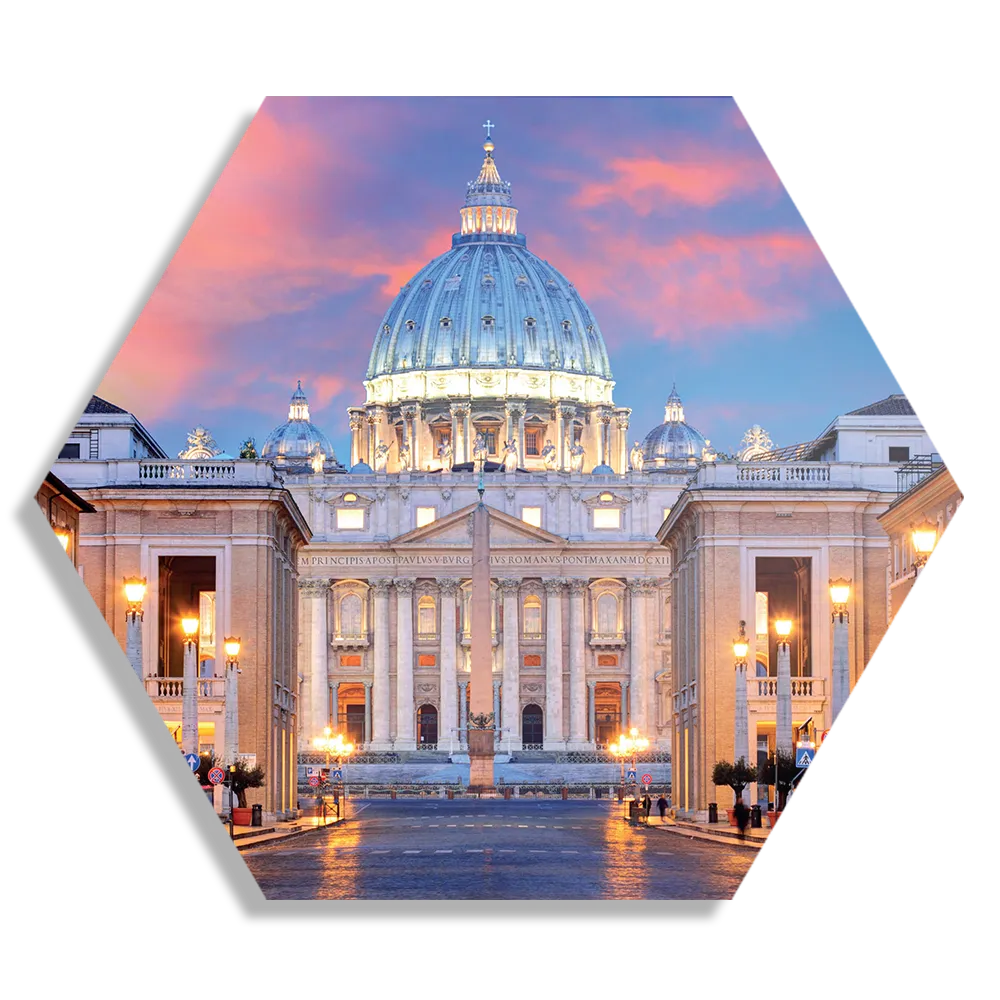 Schilderij Het Vaticaan Hexagon Template Hexagon1 Steden 56 1
