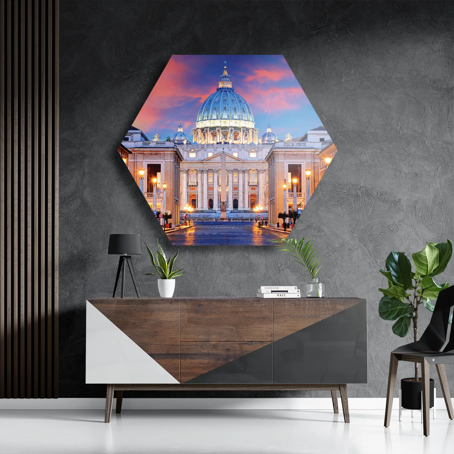 Schilderij Het Vaticaan Hexagon Template Hexagon1 Steden 56 3