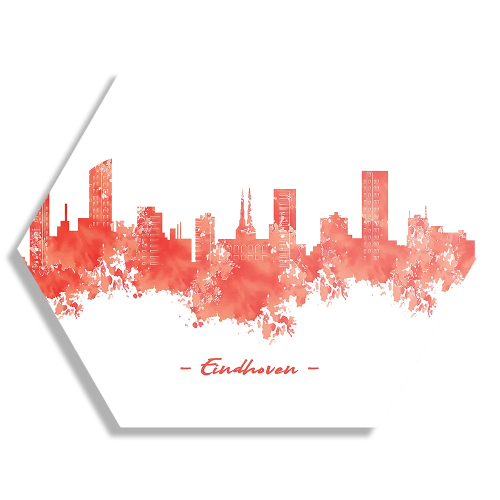Schilderij Skyline Eindhoven Watercolor Paint Hexagon Template Hexagon1 Steden 6 1