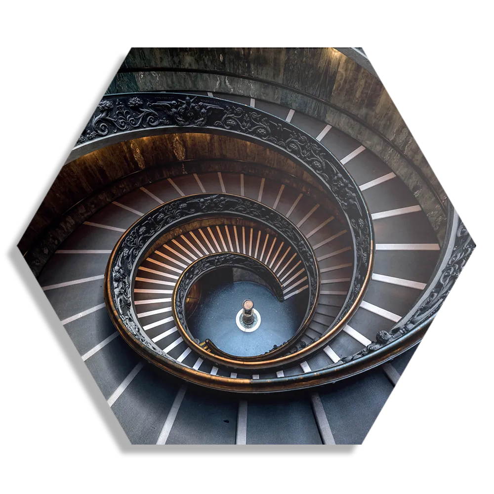Schilderij De Trappen van het Vaticaan Hexagon Template Hexagon1 Steden 61 1