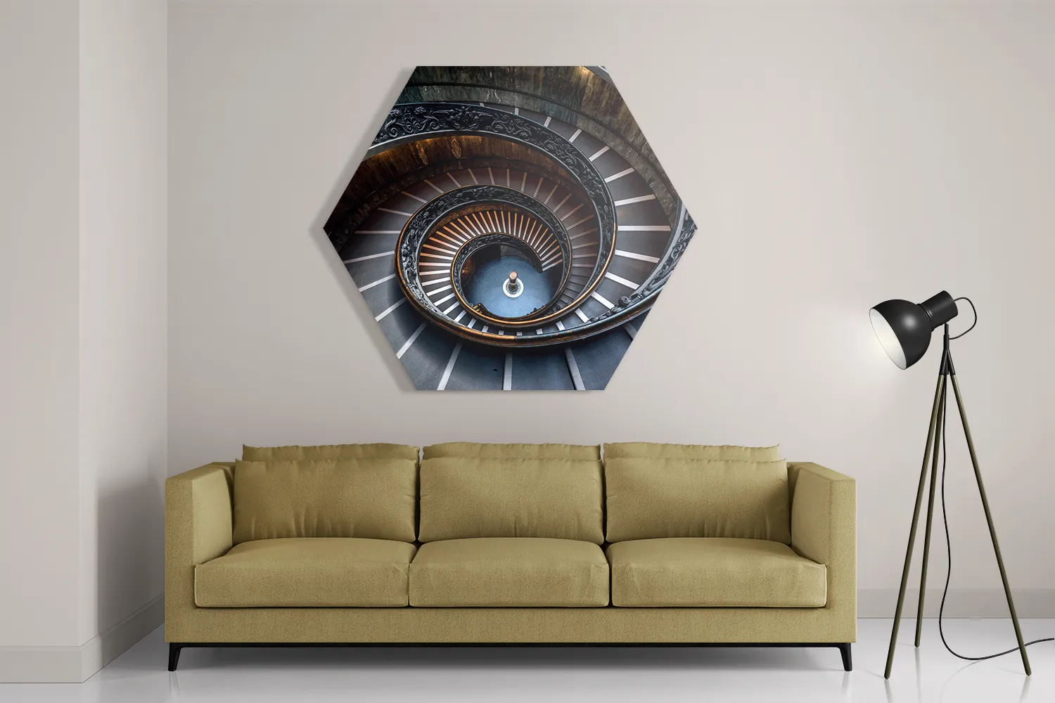 Schilderij De Trappen van het Vaticaan Hexagon Template Hexagon1 Steden 61 2