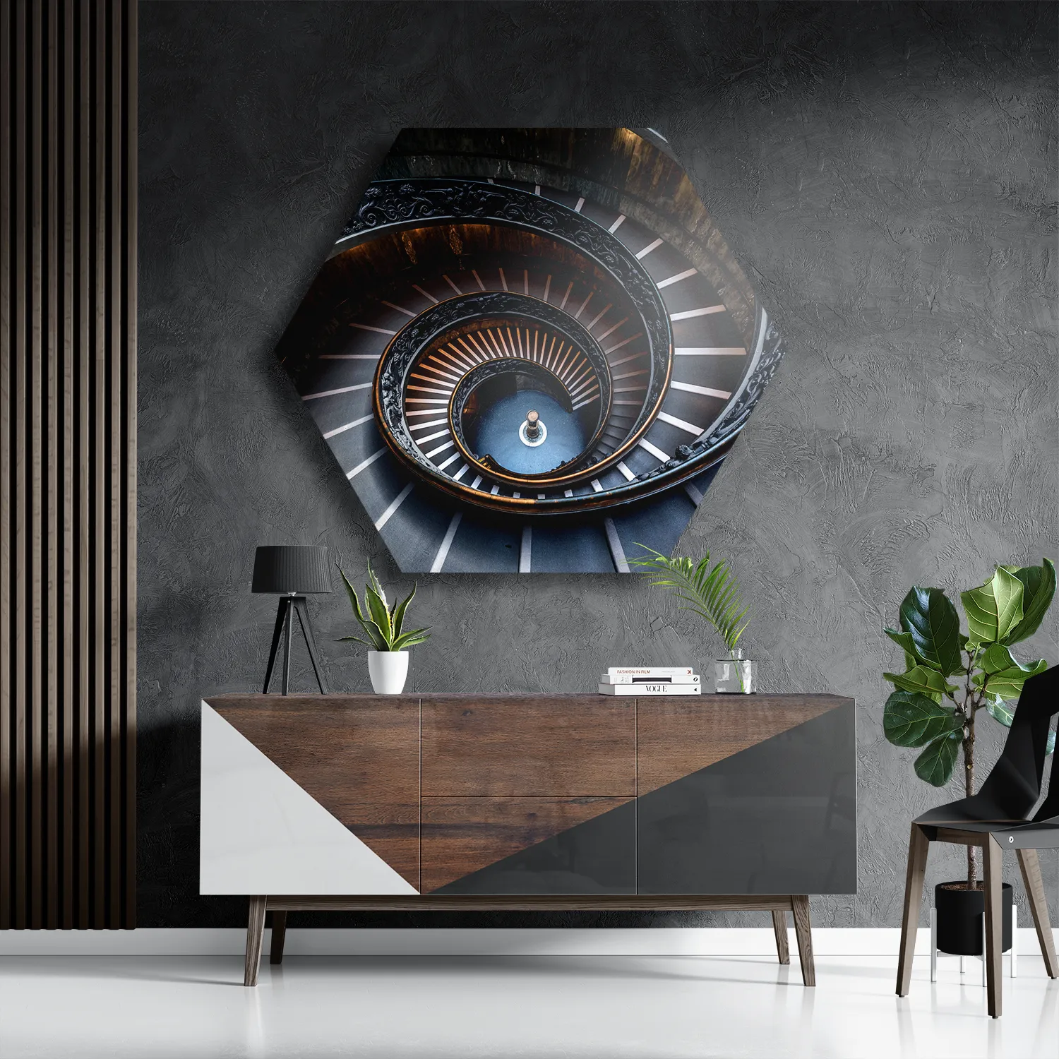 Schilderij De Trappen van het Vaticaan Hexagon Template Hexagon1 Steden 61 3