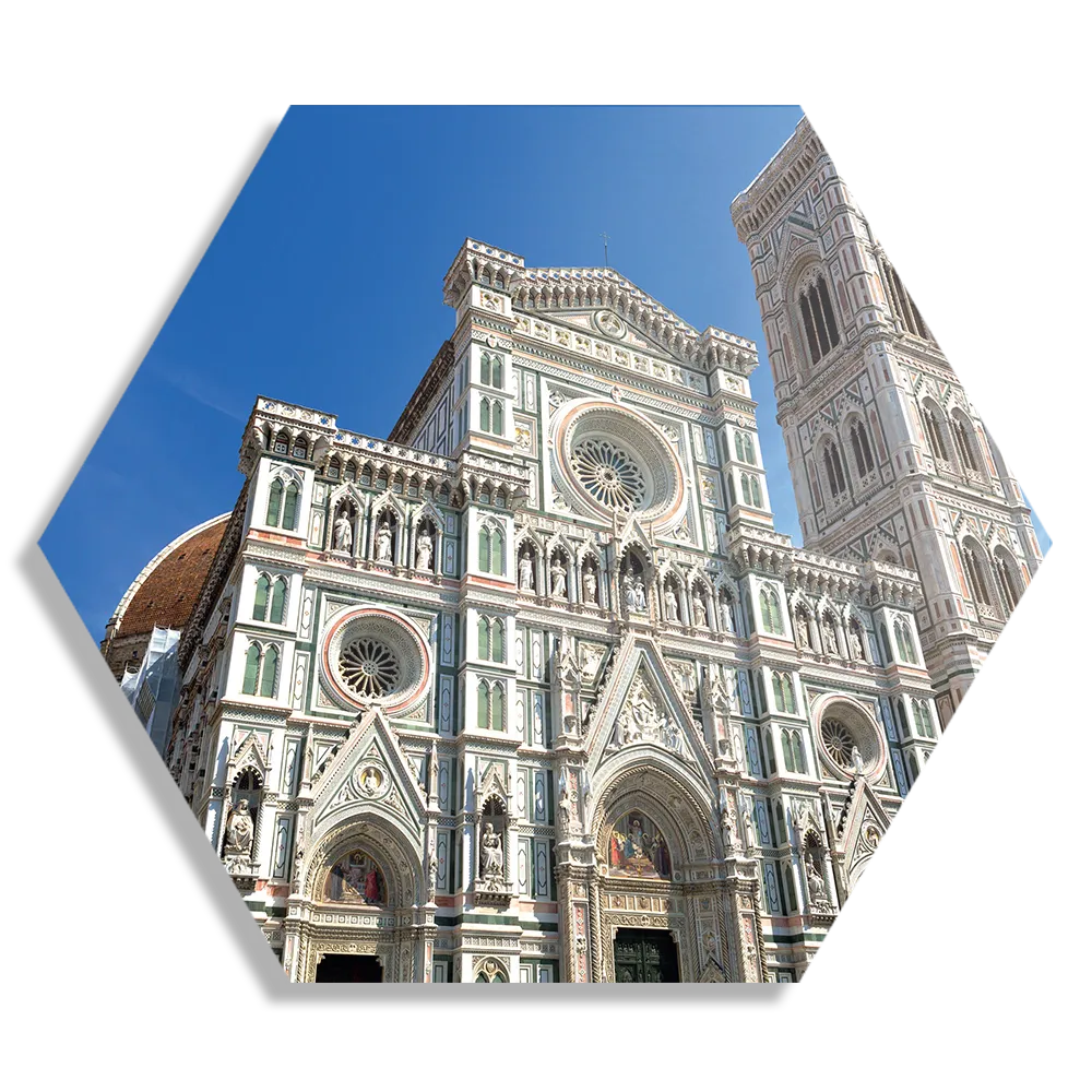 Schilderij De Kathedraal Van Florence Duomo Vooraanzicht Hexagon Template Hexagon1 Steden 62 1