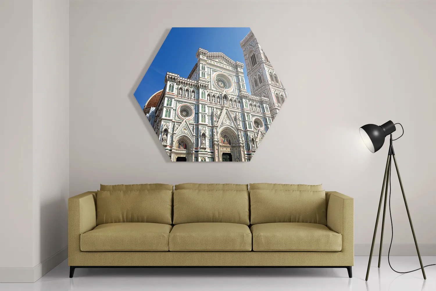 Schilderij De Kathedraal Van Florence Duomo Vooraanzicht Hexagon Template Hexagon1 Steden 62 2