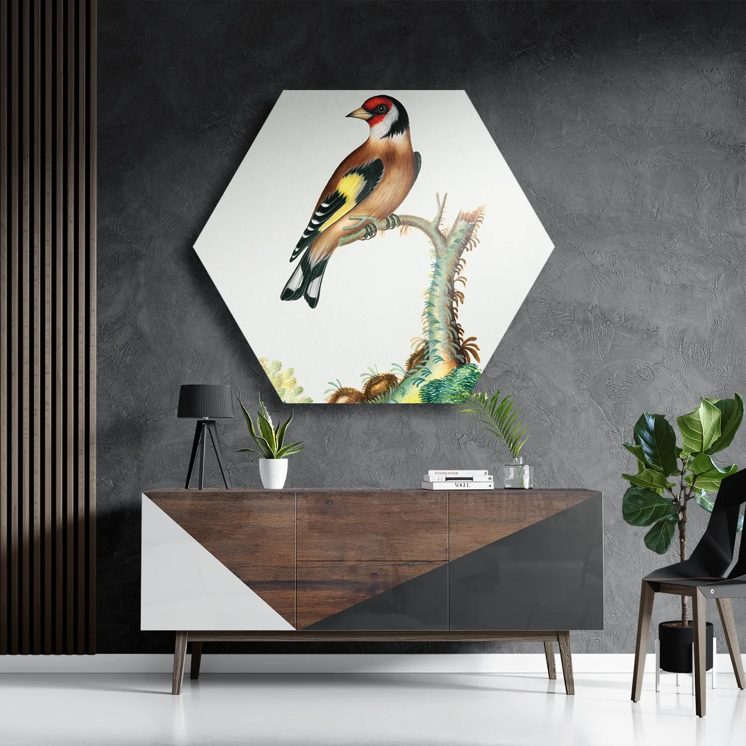 Schilderij Prent Natuur Vogel en Bloemen 15 Hexagon Template Hexagon1 Vintage 15 3