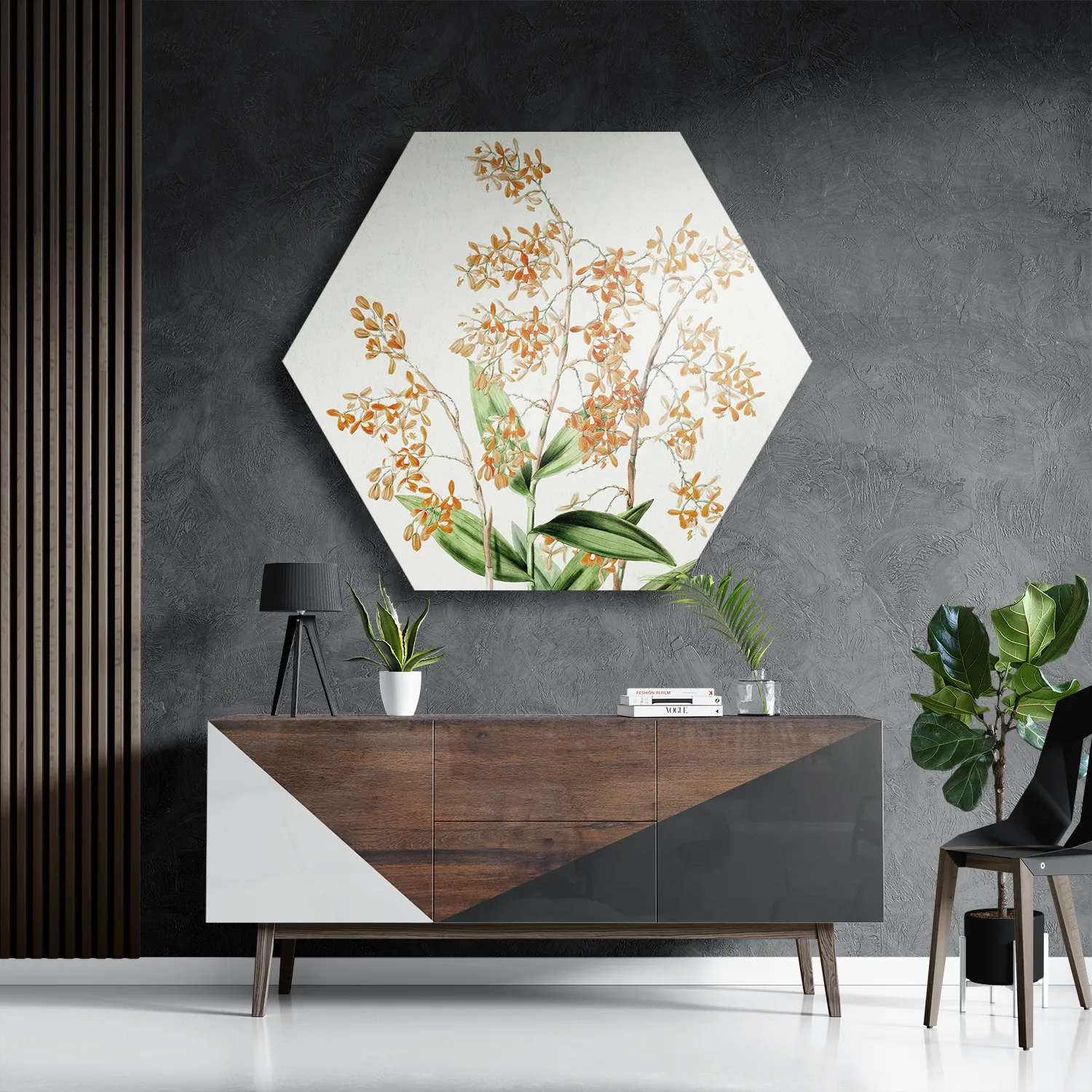 Template_Hexagon1_Vintage_16-3 Schilderij Prent Bloemen Hexagon Template Hexagon1 Vintage 16 3