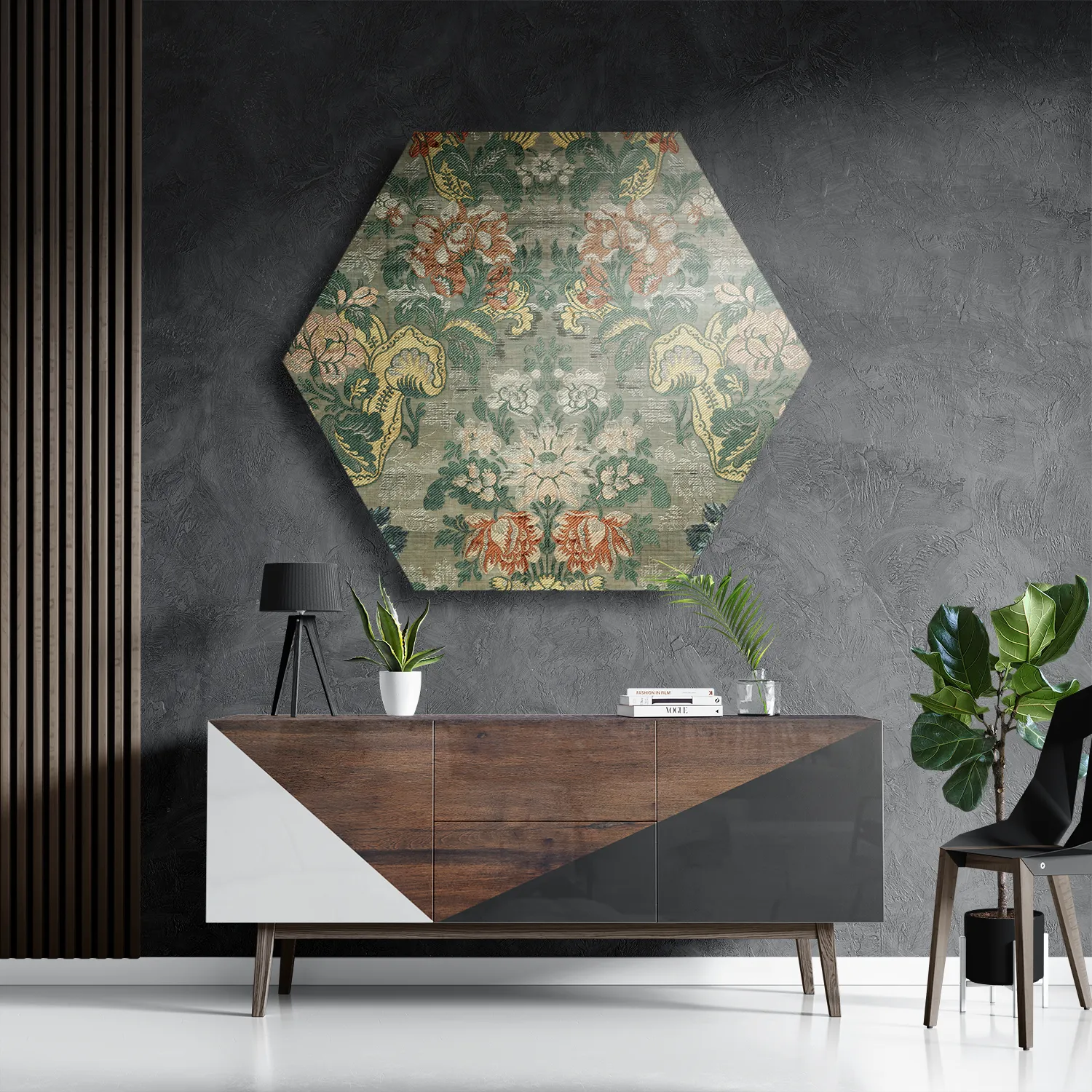 Schilderij Vintage Print Hexagon Template Hexagon1 Vintage 18 3