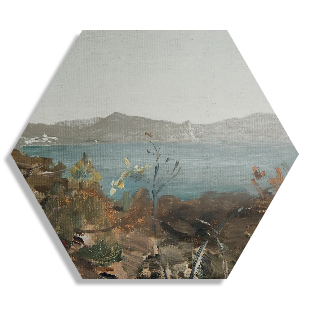 Schilderij Het Landschap van Vroeger 03 Hexagon Template Hexagon1 Vintage 21 1