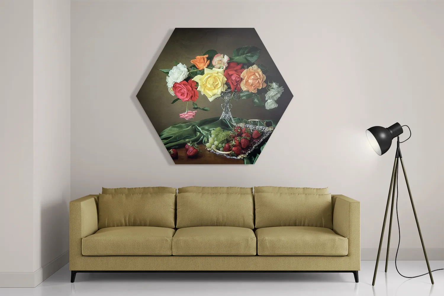 Template_Hexagon1_Vintage_22-2 Schilderij Modern Stil Leven Bloemen 01 Hexagon Template Hexagon1 Vintage 22 2