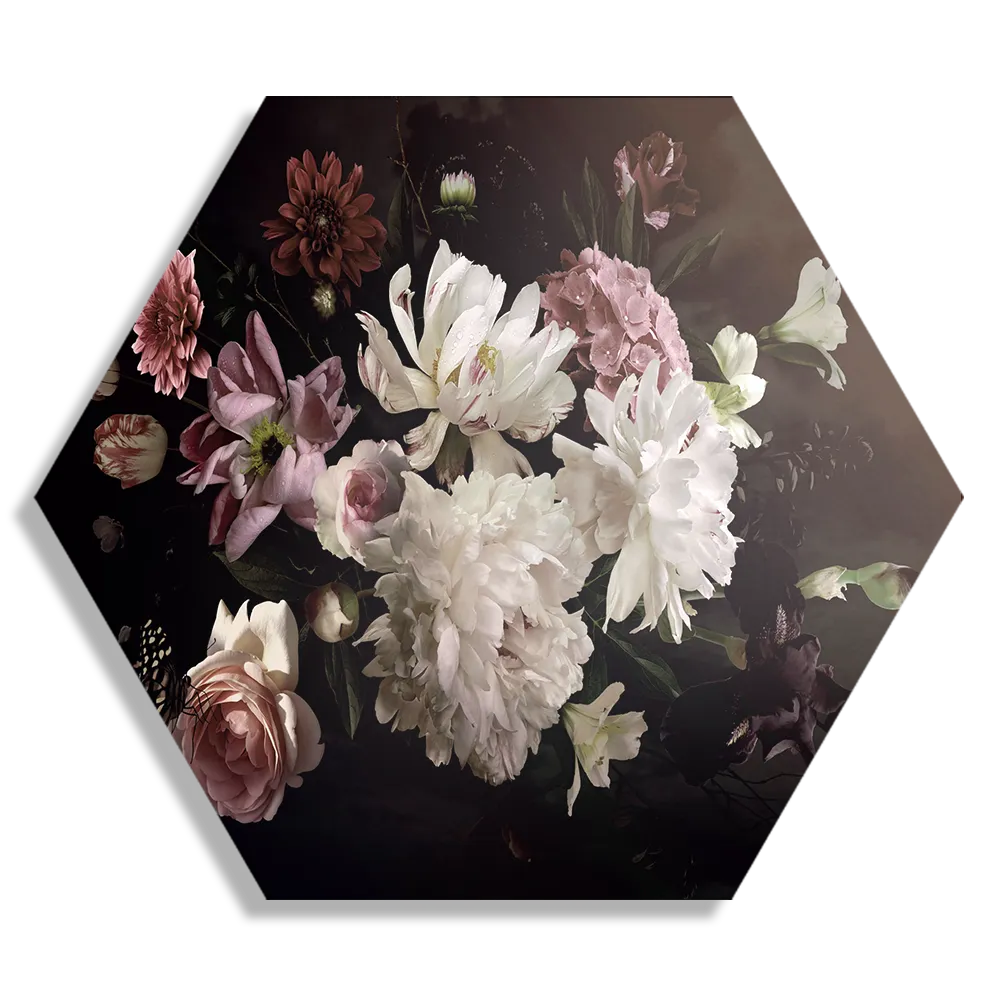 Schilderij Modern Stil Leven Bloemen 02 Hexagon Template Hexagon1 Vintage 23 1