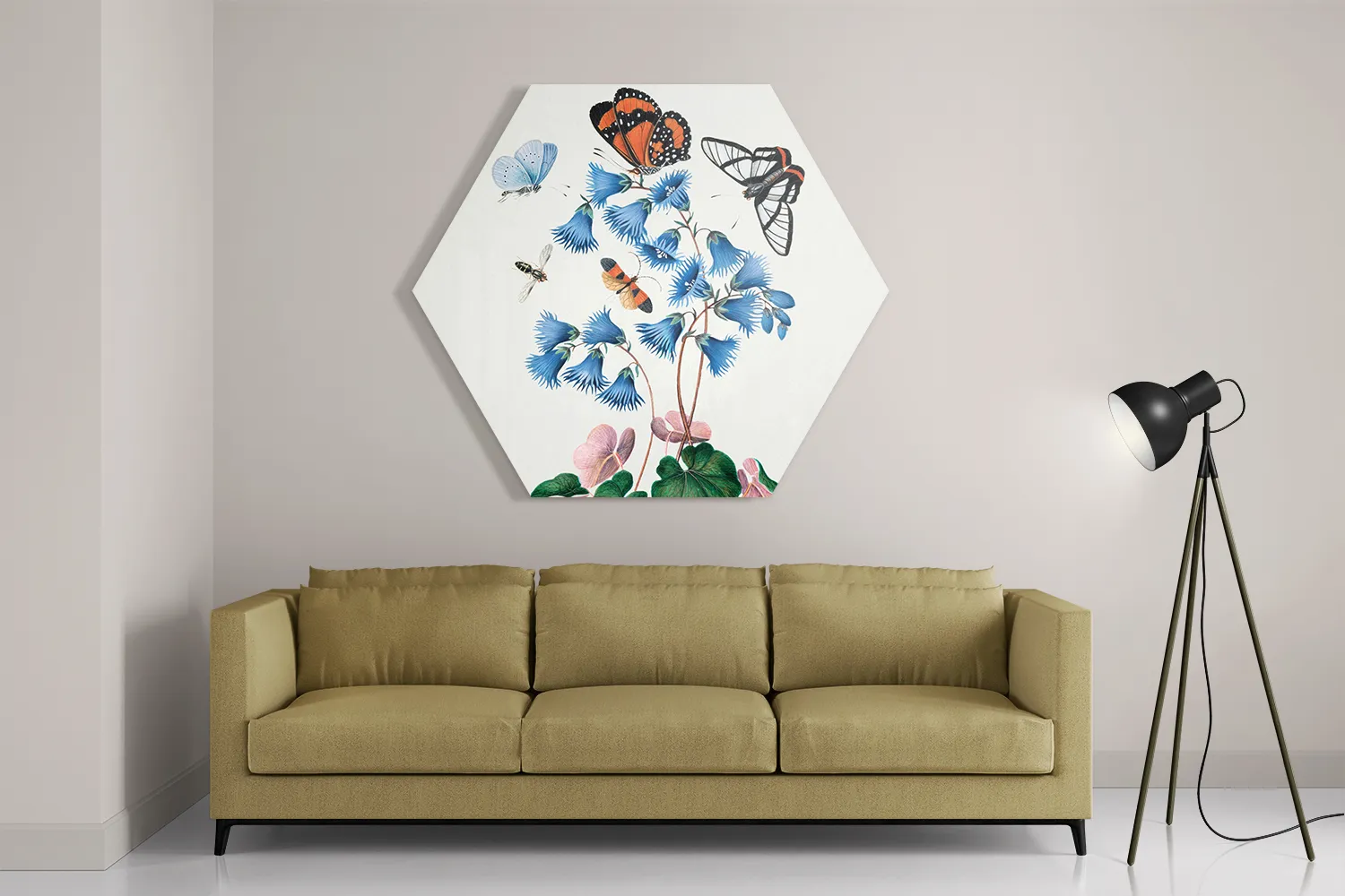 Schilderij Prent Natuur Vogel en Bloemen 04 Hexagon Template Hexagon1 Vintage 4 2