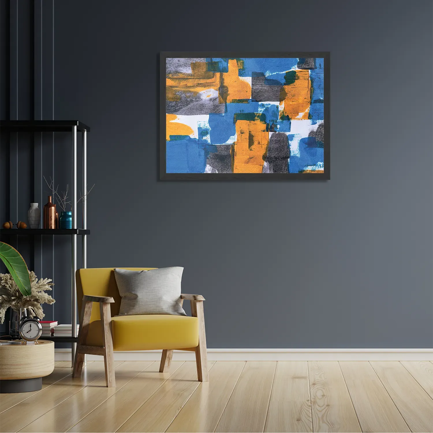 Poster Kleurrijk schilderij Rechthoek Horizontaal Met Lijst Template PBF 50 70 Horizontaal Abstract 03 2
