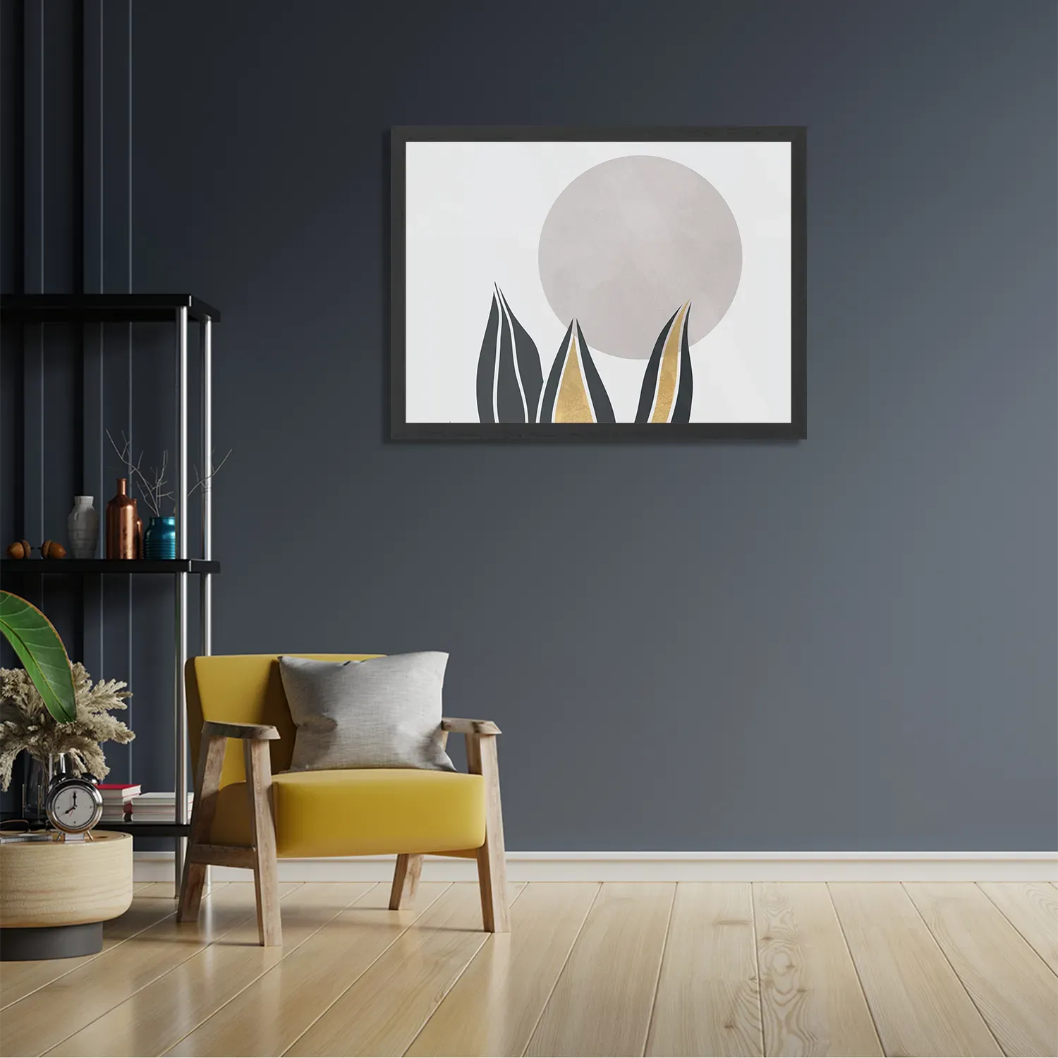 Poster Het gouden blad Rechthoek Horizontaal Met Lijst Template PBF 50 70 Horizontaal Abstract 04 2