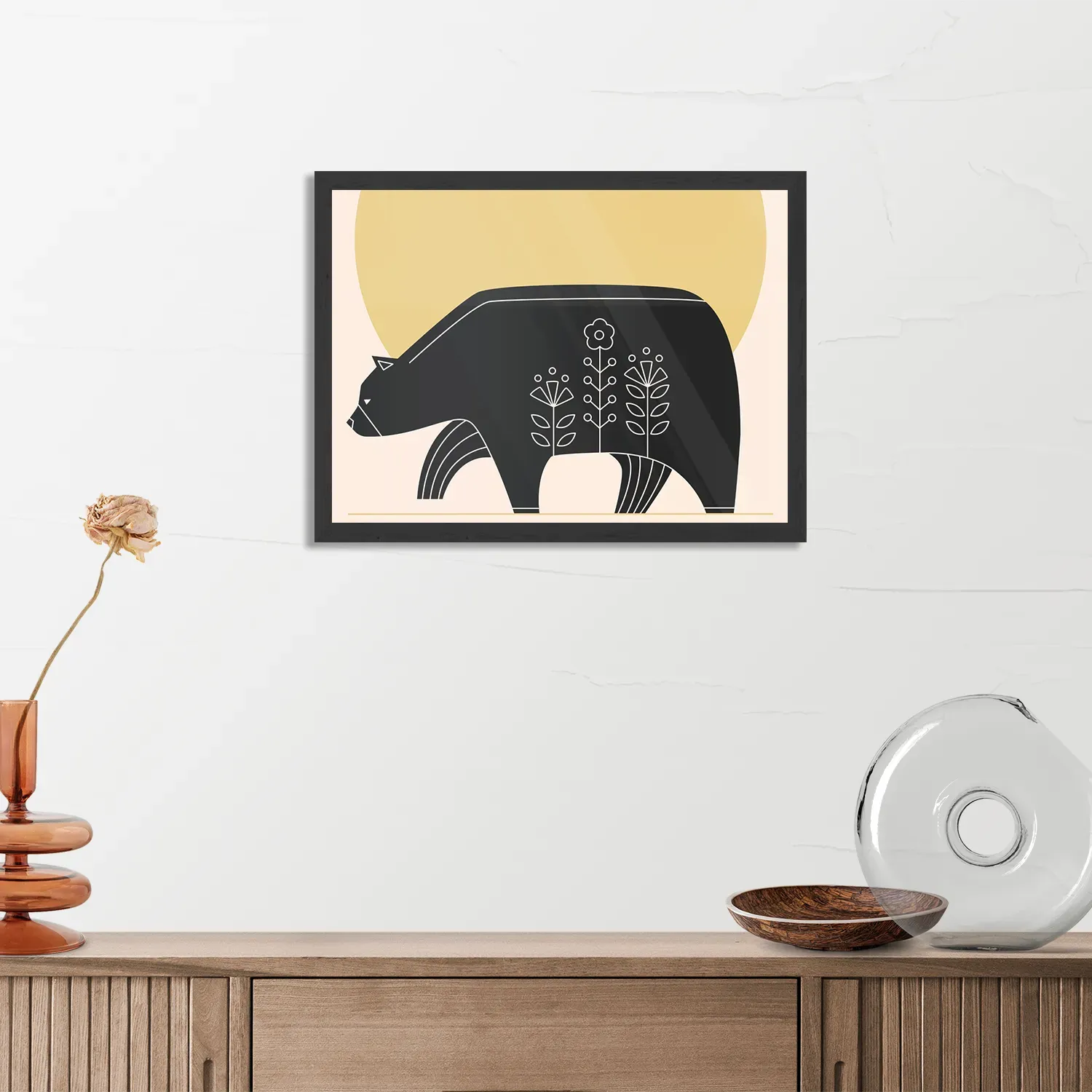 Poster Abstact beer met zonsondergang Rechthoek Horizontaal Met Lijst Template PBF 50 70 Horizontaal Abstract 07 3