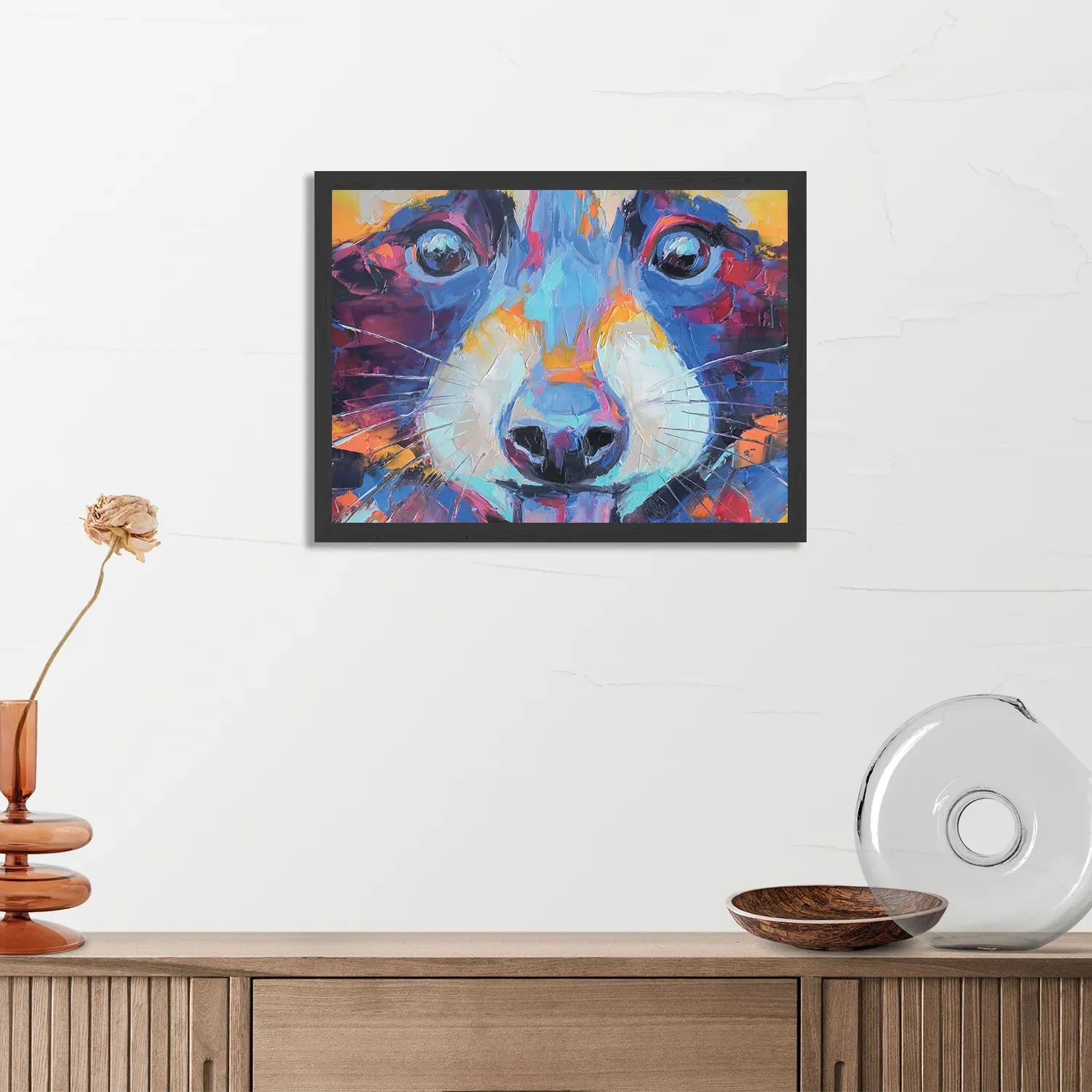 Poster Vossenkop Kunst 02 Rechthoek Horizontaal Met Lijst Template PBF 50 70 Horizontaal Abstract 102 3