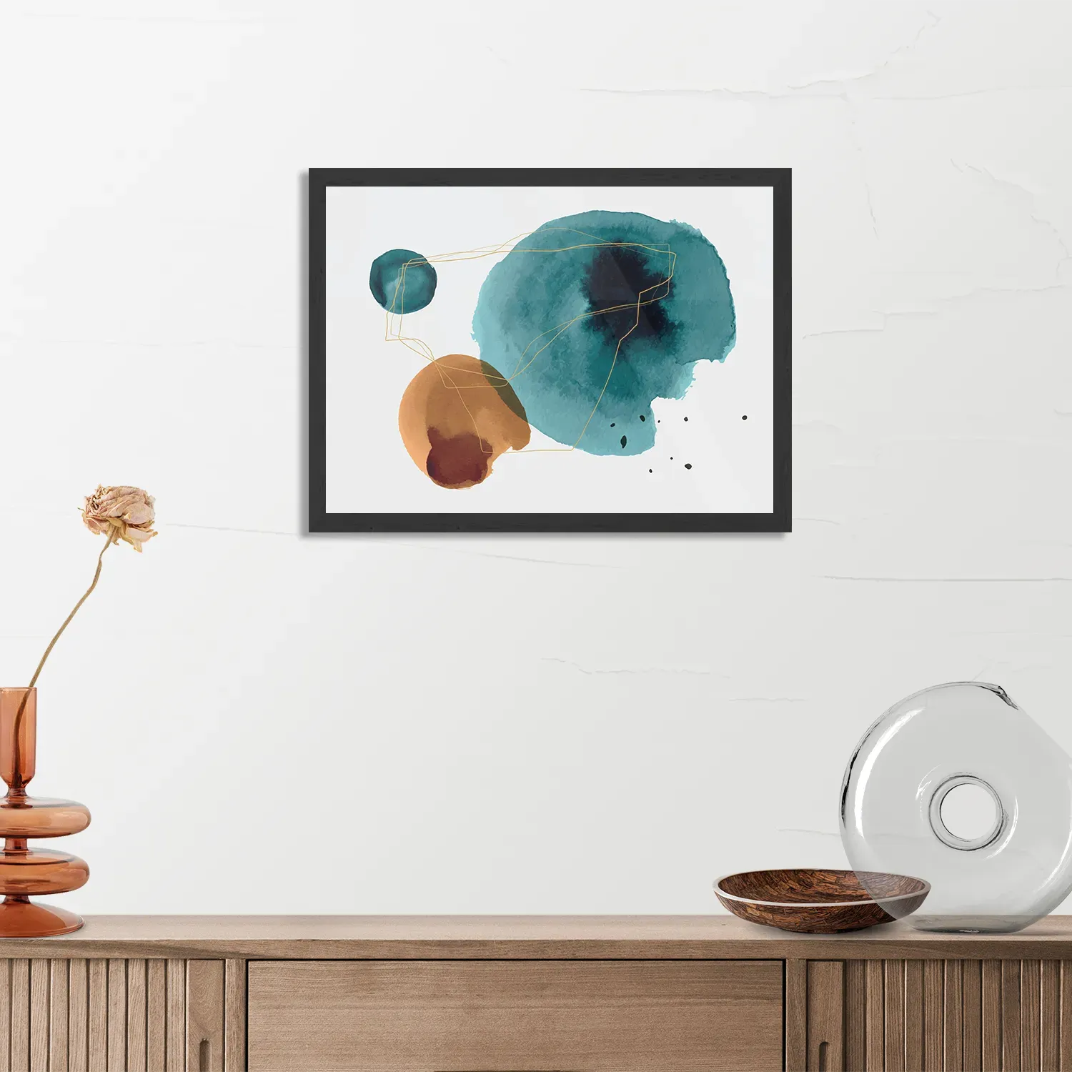 Poster Abstract Cirkels Multikleur 03 Rechthoek Horizontaal Met Lijst Template PBF 50 70 Horizontaal Abstract 110 3