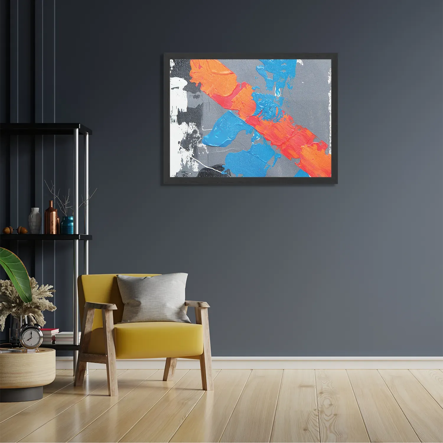 Poster Painted Canvas Rechthoek Horizontaal Met Lijst Template PBF 50 70 Horizontaal Abstract 118 2