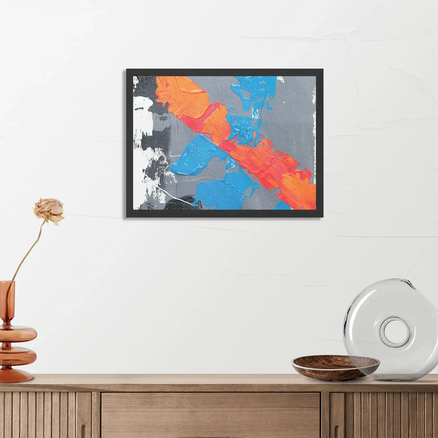 Poster Painted Canvas Rechthoek Horizontaal Met Lijst Template PBF 50 70 Horizontaal Abstract 118 3