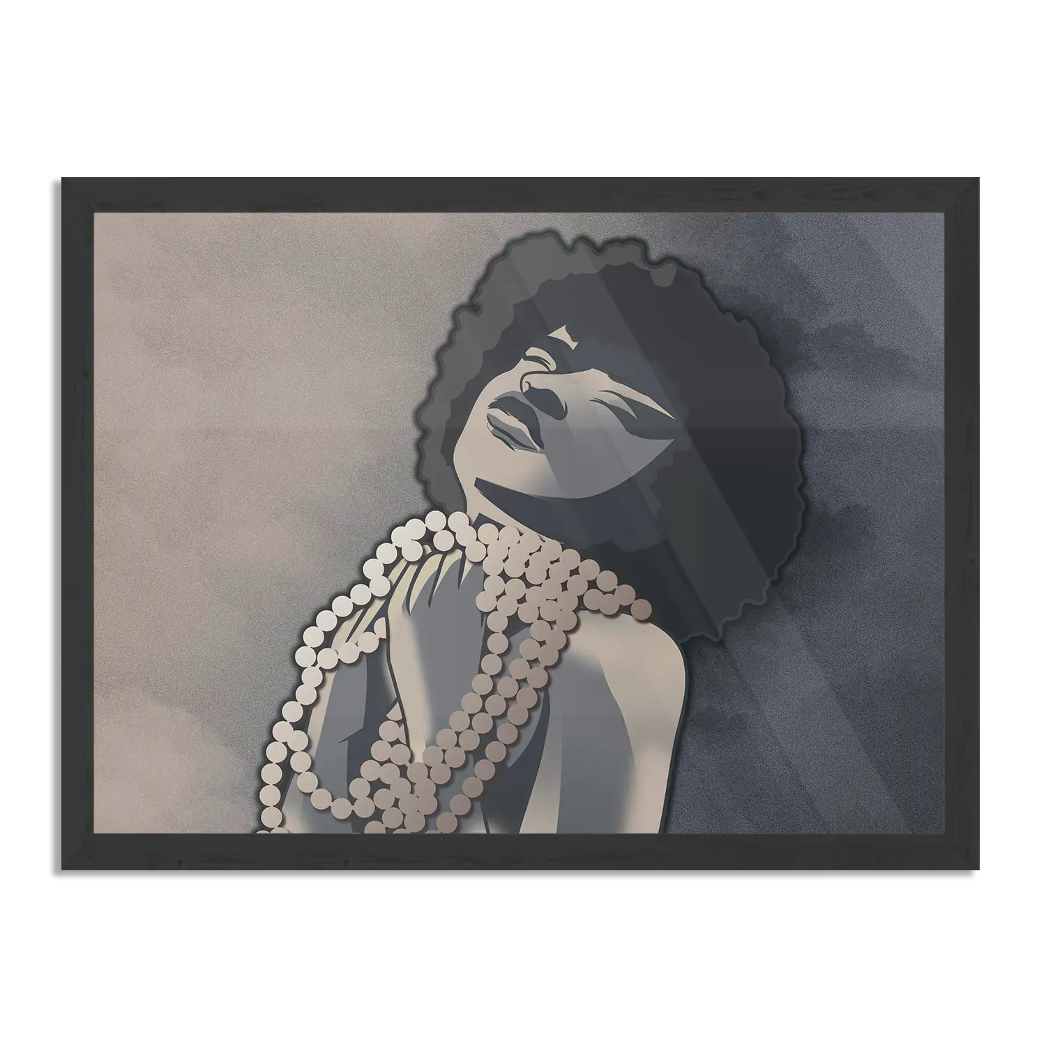 Poster Afrikaanse Vrouw met Parelketting Kunst Rechthoek Horizontaal Met Lijst Template PBF 50 70 Horizontaal Abstract 119 1