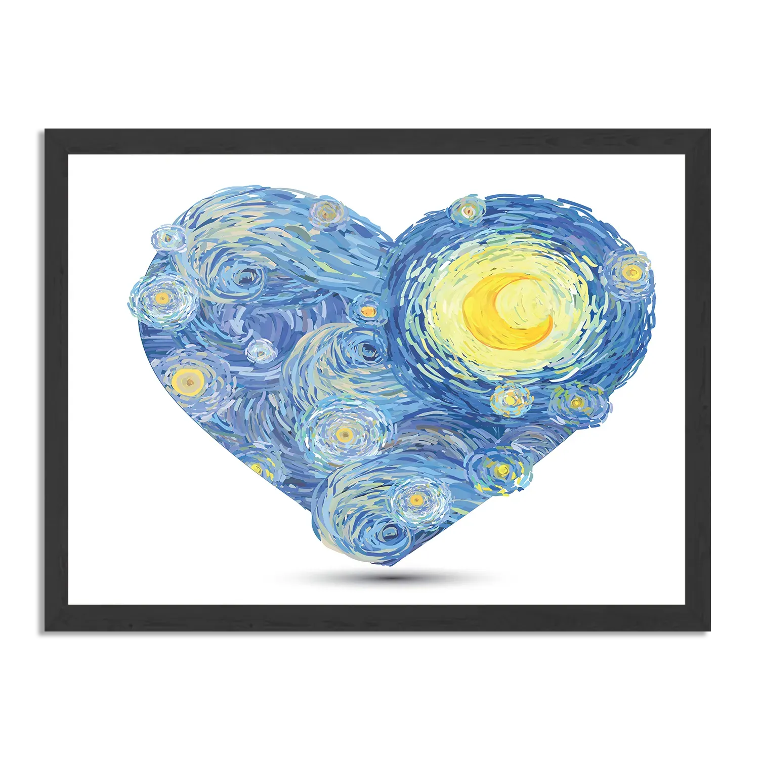 Poster Kwaststrepen Hartvorm Rechthoek Horizontaal Met Lijst Template PBF 50 70 Horizontaal Abstract 23 1