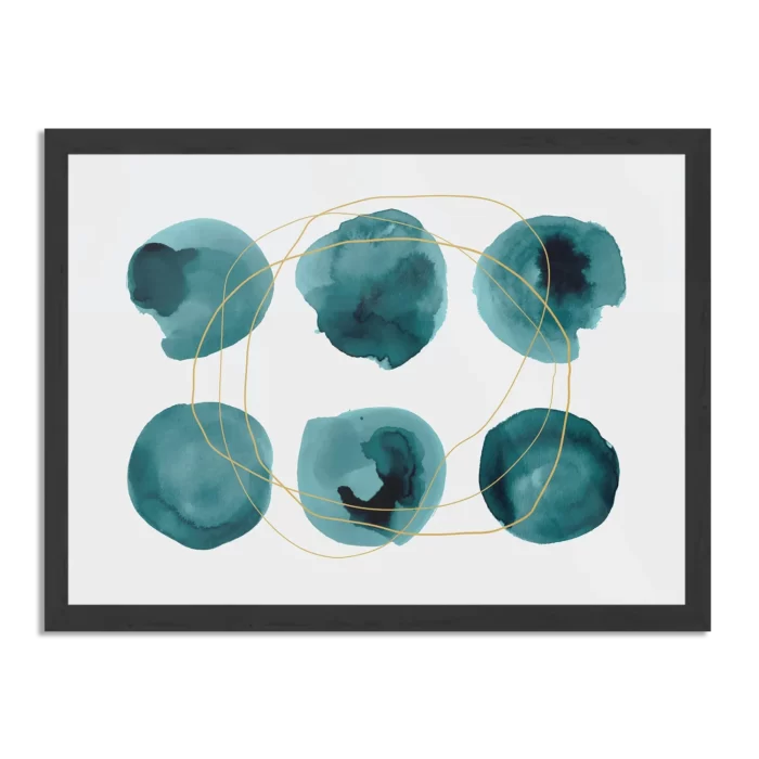 Poster Scandinavisch Rond Patroon Groen Rechthoek Horizontaal Met Lijst Template PBF 50 70 Horizontaal Abstract 29 1