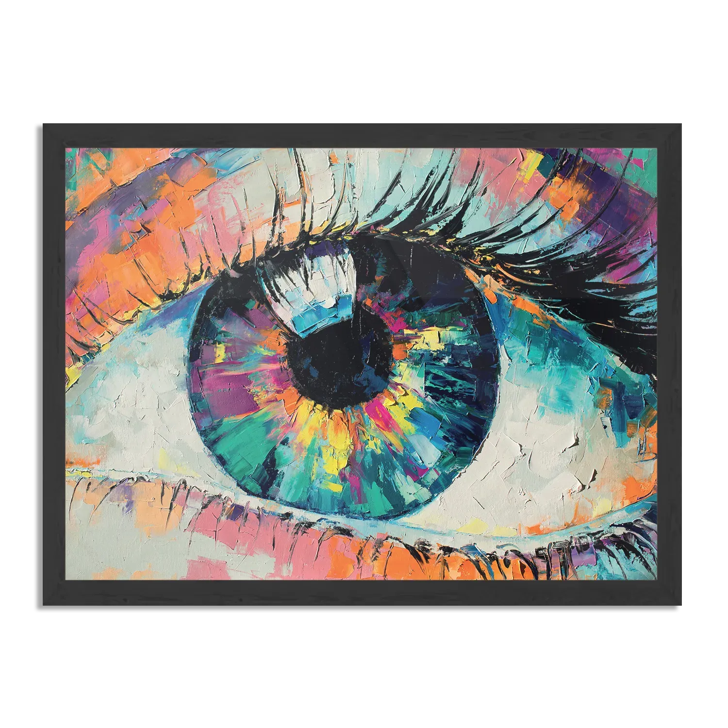 Poster Het Kleurrijke Oog Kunstwerk Rechthoek Horizontaal Met Lijst Template PBF 50 70 Horizontaal Abstract 44 1