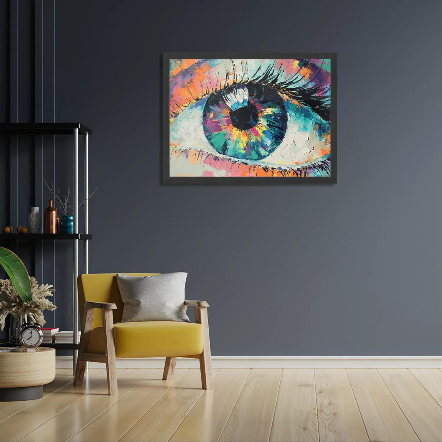 Poster Het Kleurrijke Oog Kunstwerk Rechthoek Horizontaal Met Lijst Template PBF 50 70 Horizontaal Abstract 44 2