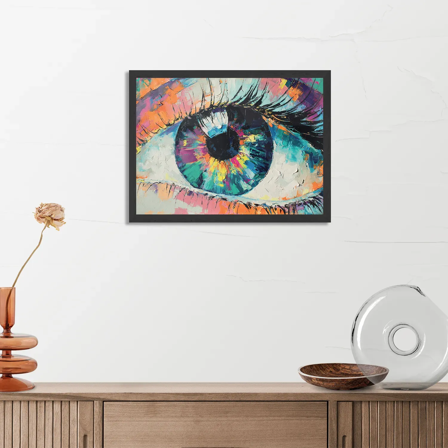 Poster Het Kleurrijke Oog Kunstwerk Rechthoek Horizontaal Met Lijst Template PBF 50 70 Horizontaal Abstract 44 3