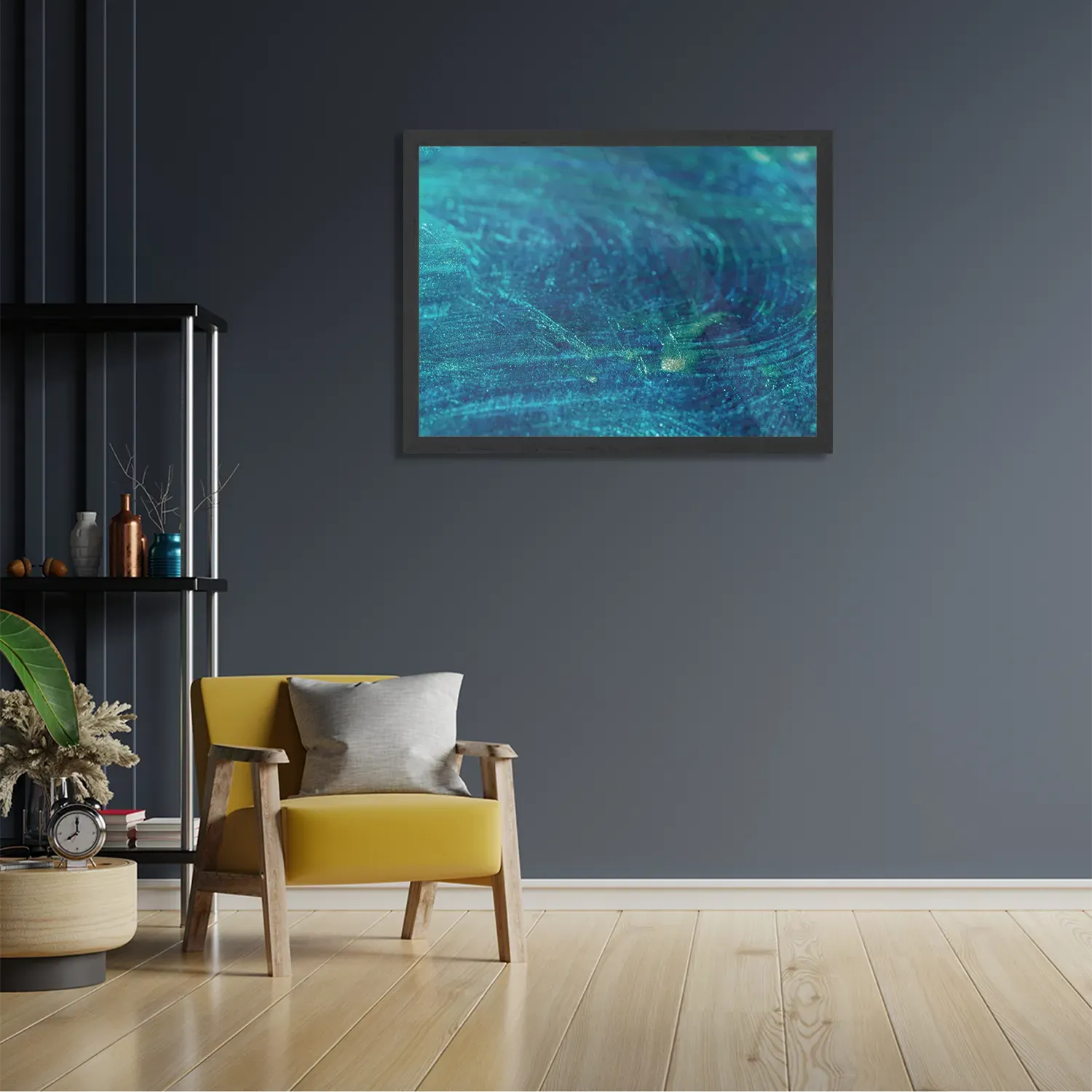 Poster Blue Ice Rechthoek Horizontaal Met Lijst Template PBF 50 70 Horizontaal Abstract 54 2