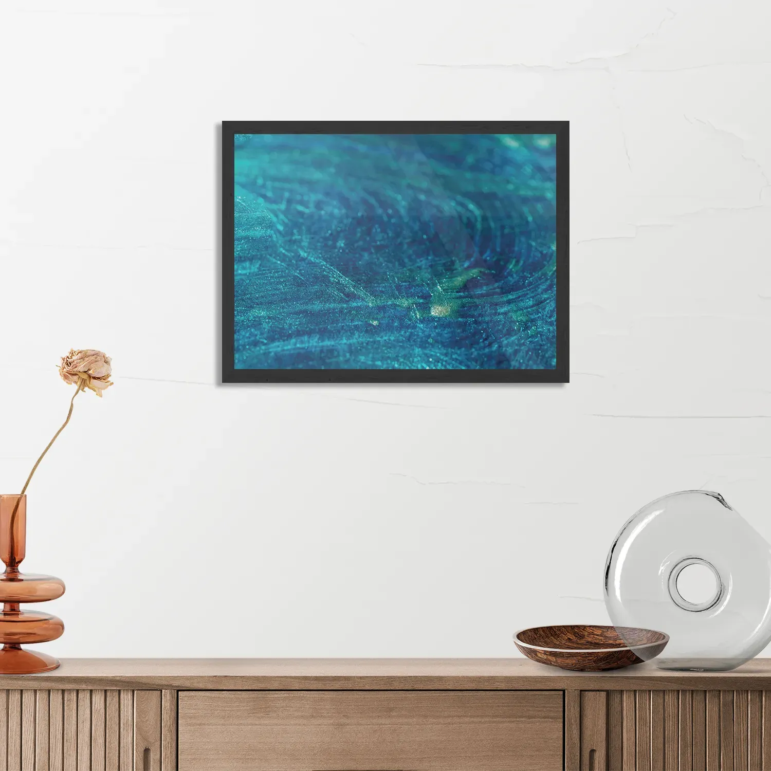Poster Blue Ice Rechthoek Horizontaal Met Lijst Template PBF 50 70 Horizontaal Abstract 54 3