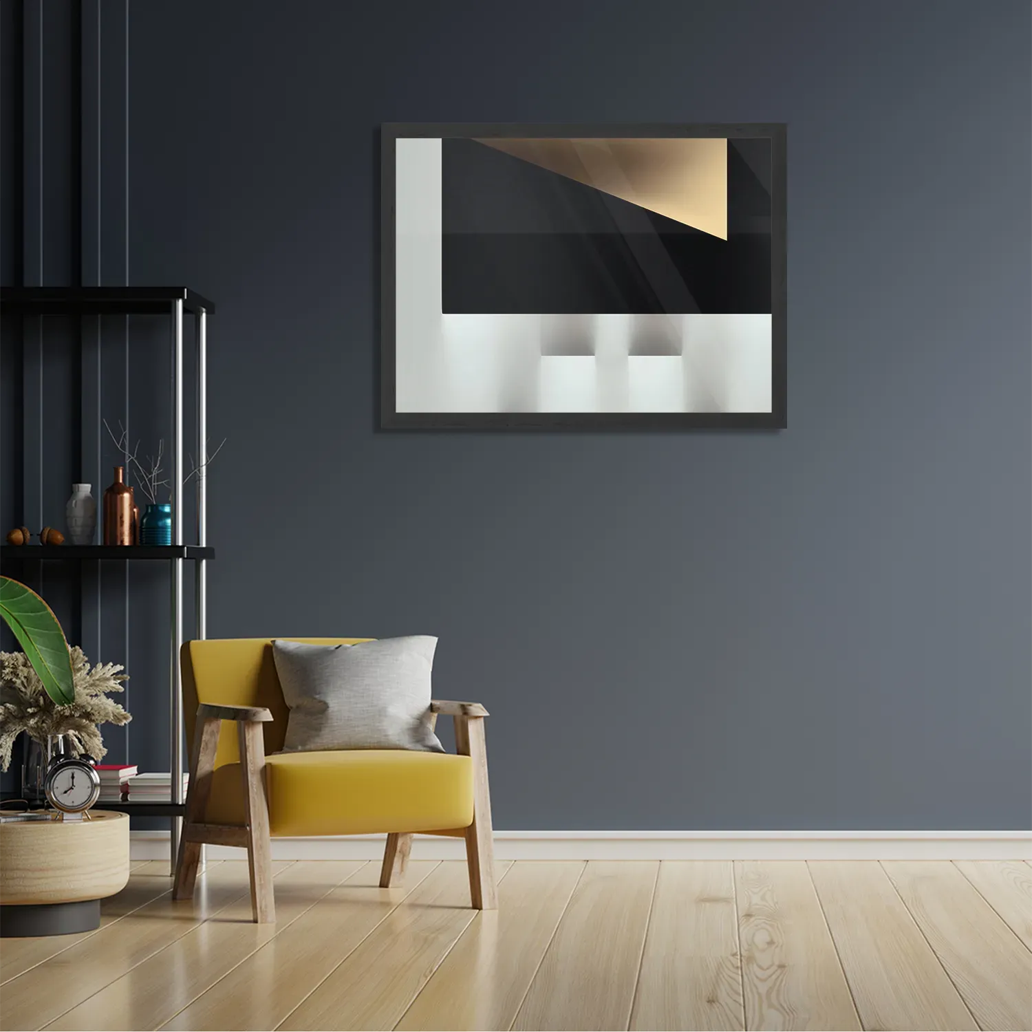 Poster Scandinavisch Wit met Zwart Element 03 Rechthoek Horizontaal Met Lijst Template PBF 50 70 Horizontaal Abstract 73 2