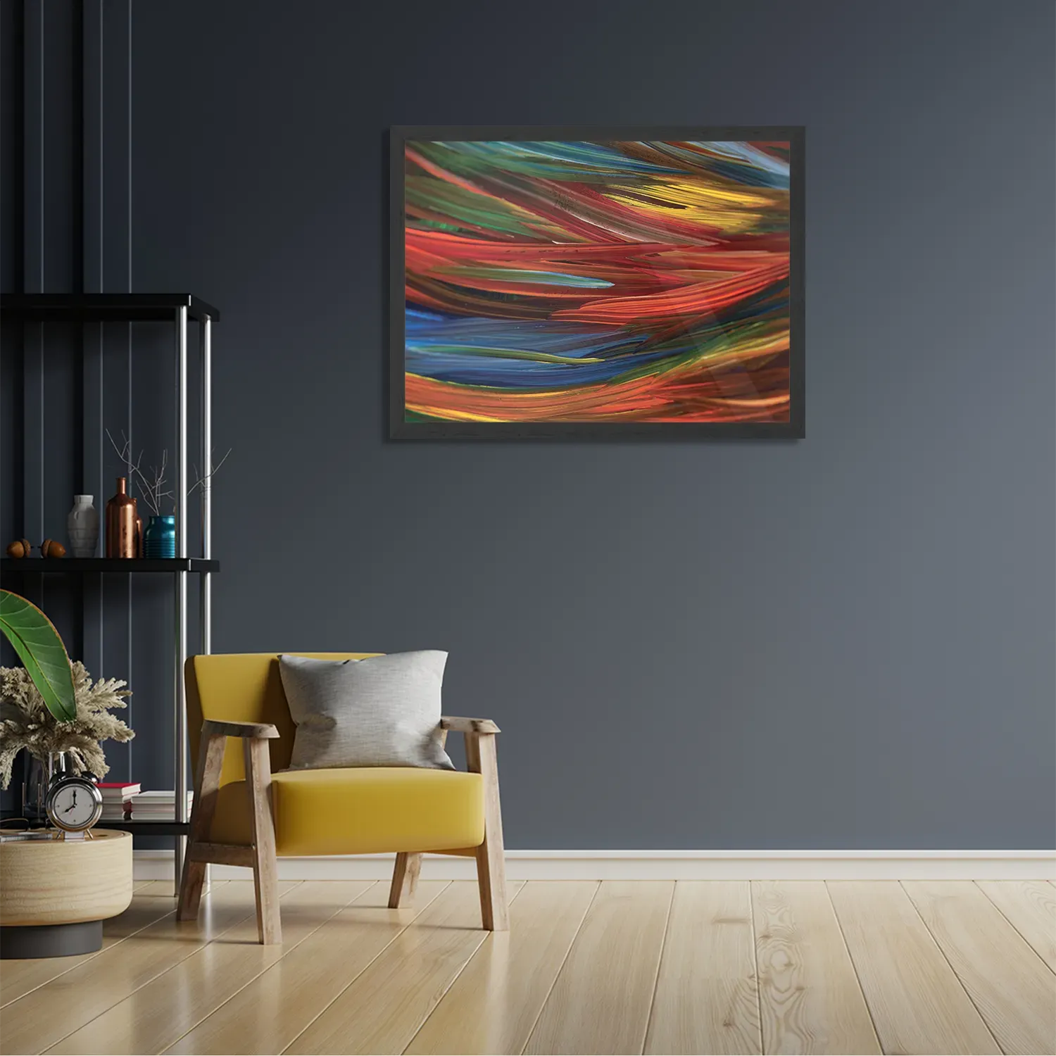 Poster Geschilderde Strepen Kleurrijk Rechthoek Horizontaal Met Lijst Template PBF 50 70 Horizontaal Abstract 75 2