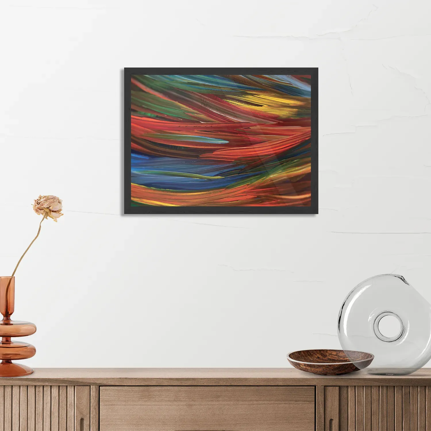 Poster Geschilderde Strepen Kleurrijk Rechthoek Horizontaal Met Lijst Template PBF 50 70 Horizontaal Abstract 75 3