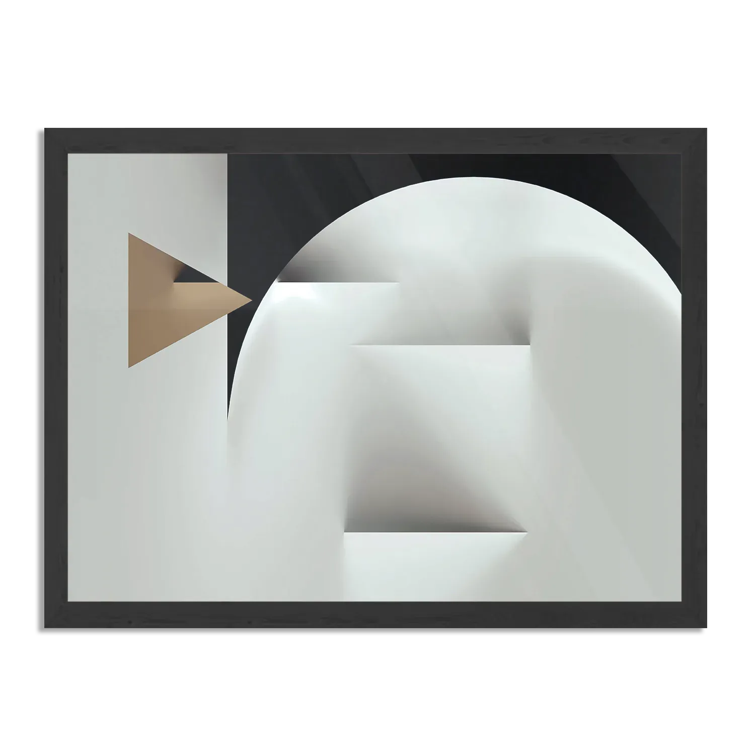 Poster Scandinavisch Wit met Goudkleurig Element 02 Rechthoek Horizontaal Met Lijst Template PBF 50 70 Horizontaal Abstract 91 1