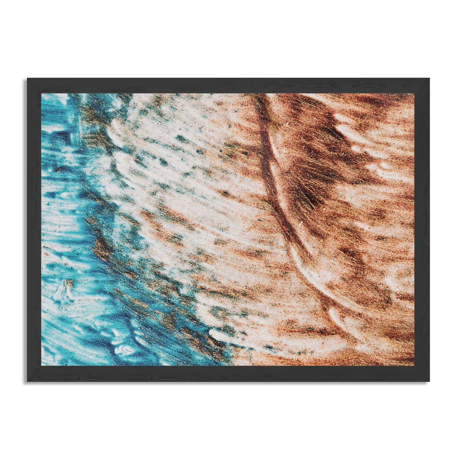 Poster Kunst Oranje blauw Rechthoek Horizontaal Met Lijst Template PBF 50 70 Horizontaal Abstract 93 1
