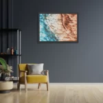 Poster Kunst Oranje blauw Rechthoek Horizontaal Met Lijst Template PBF 50 70 Horizontaal Abstract 93 2